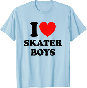 I Love Skater Boys Shirt for Skateboard Girls Mothers Day T-Shirt - T-Shirt | Light Blue