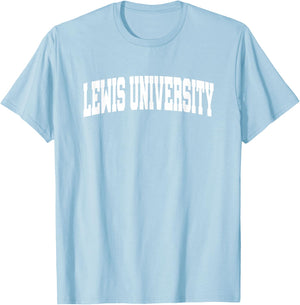 Lewis University Flyers School Name Arch T-Shirt - T-Shirt | Light Blue