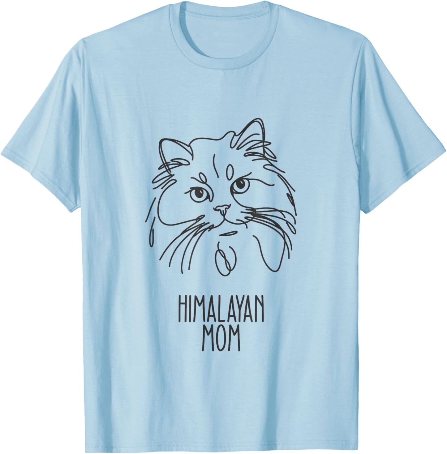 Line Art Best Cat Mom Women - Himalayan Cat T-Shirt - T-Shirt | Light Blue