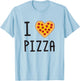 Funny I Love Pizza Pepperoni Heart T-Shirt - T-Shirt | Light Blue