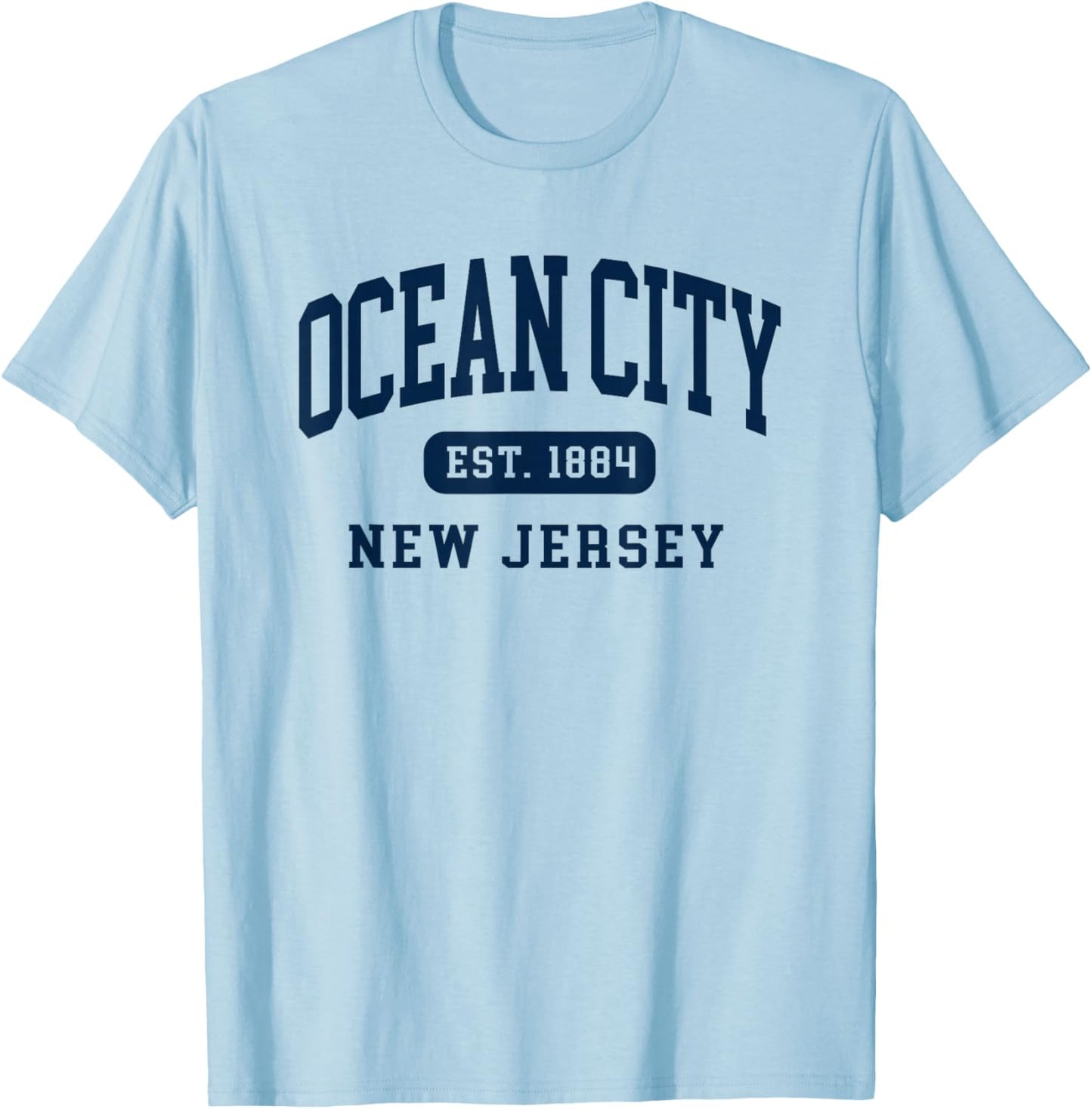 Ocean City New Jersey Retro Est Vintage Souvenir T-Shirt - T-Shirt | Light Blue