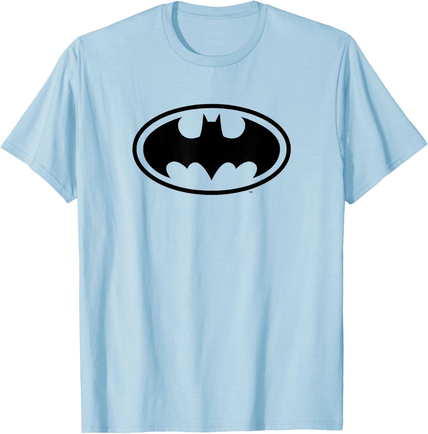 DC Comics Batman Classic Large Black Logo T-Shirt - T-Shirt | Light Blue