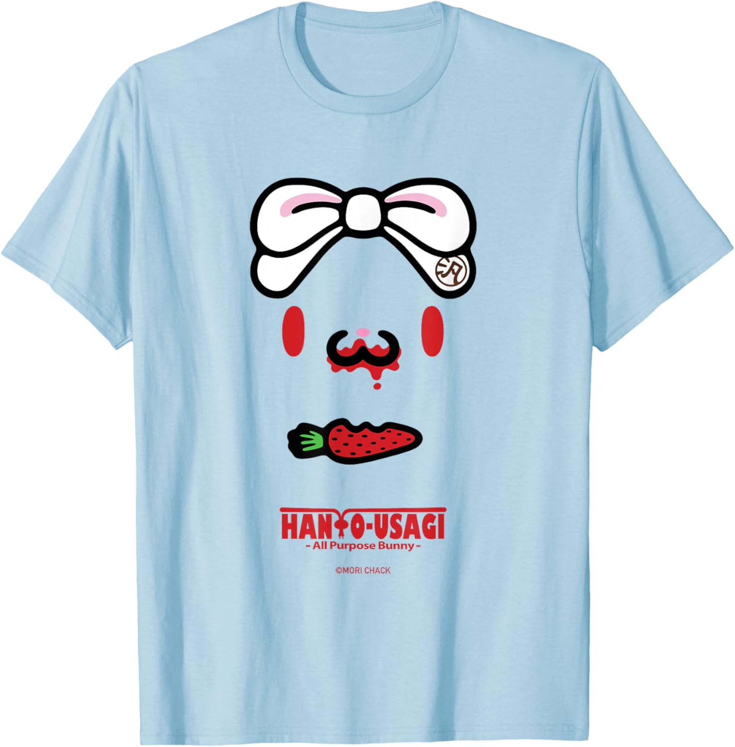 All Purpose Bunny Carrot Berries Hanyo Usagi T-Shirt - T-Shirt | Light Blue