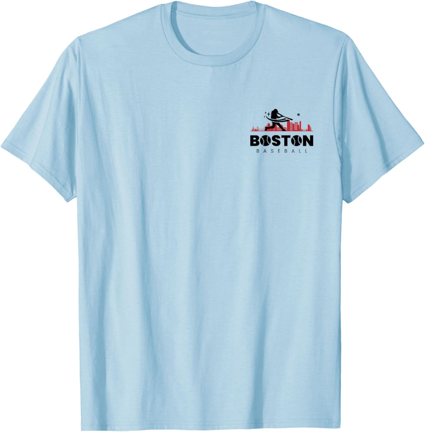 Boston Baseball Vintage Minimalist Retro Baseball Lover T-Shirt - T-Shirt | Light Blue