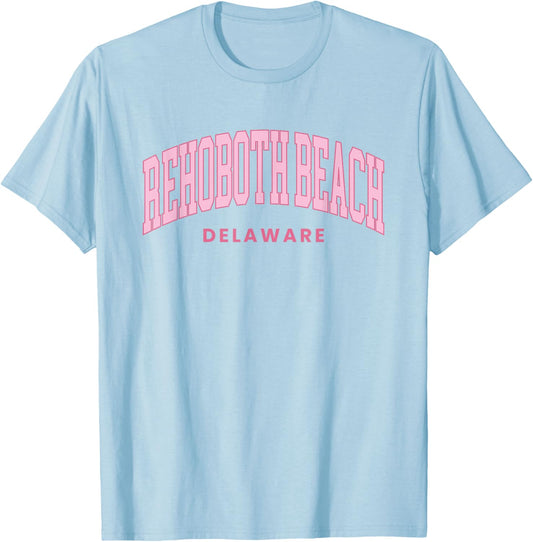 Rehoboth Beach Delaware Retro Preppy Throwback Girls T-Shirt - T-Shirt | Light Blue