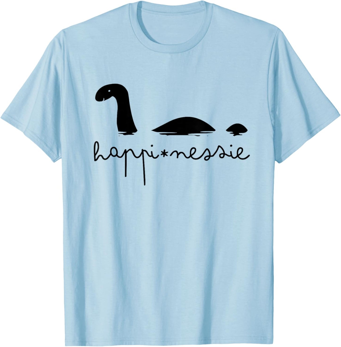 HappiNessie Loch Ness Monster Cute Women Cartoon T-Shirt - T-Shirt | Light Blue