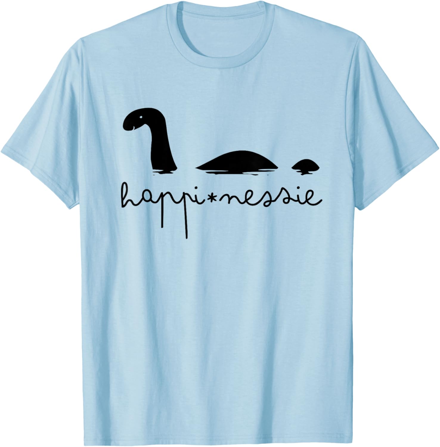 HappiNessie Loch Ness Monster Cute Women Cartoon T-Shirt - T-Shirt | Light Blue