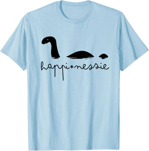 HappiNessie Loch Ness Monster Cute Women Cartoon T-Shirt - T-Shirt | Light Blue