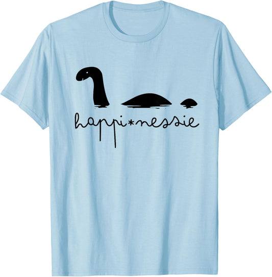 HappiNessie Loch Ness Monster Cute Women Cartoon T-Shirt - T-Shirt | Light Blue