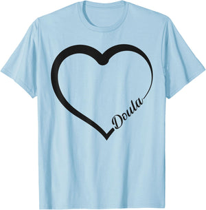 Doula Birth Worker Heart Doula T-Shirt - T-Shirt | Light Blue