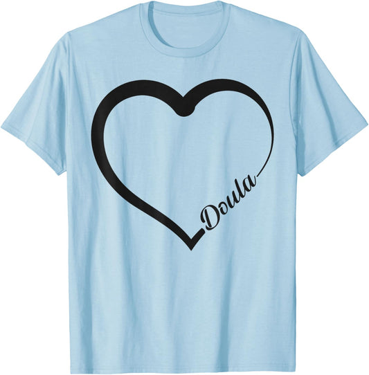 Doula Birth Worker Heart Doula T-Shirt - T-Shirt | Light Blue