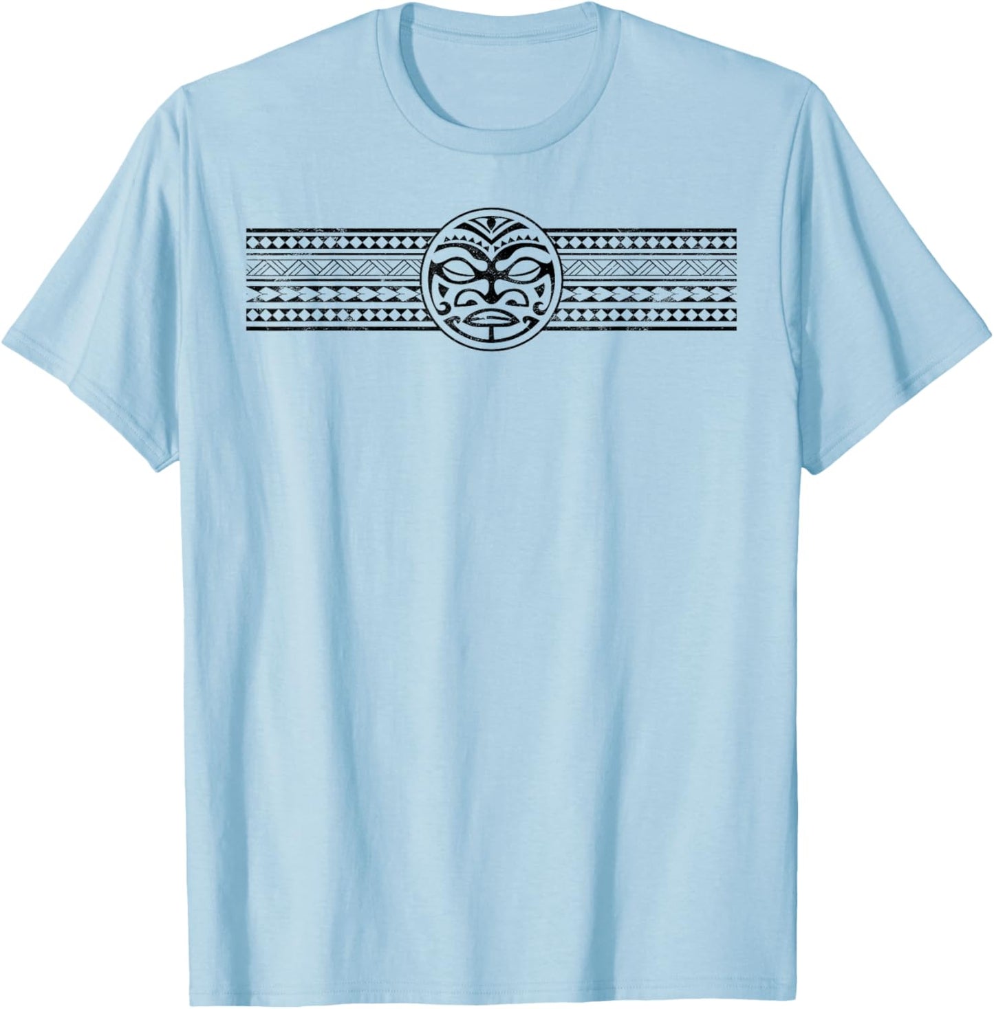 Maori Polynesian Bracelet Tribal Seamless Pattern Aztec T-Shirt - T-Shirt | Light Blue
