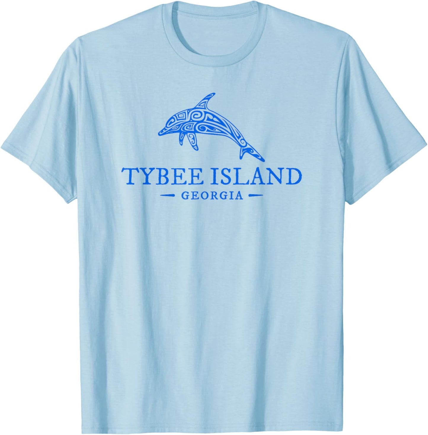 Tybee Island Georgia Dolphin Kids Beach Souvenir T-Shirt - T-Shirt | Light Blue