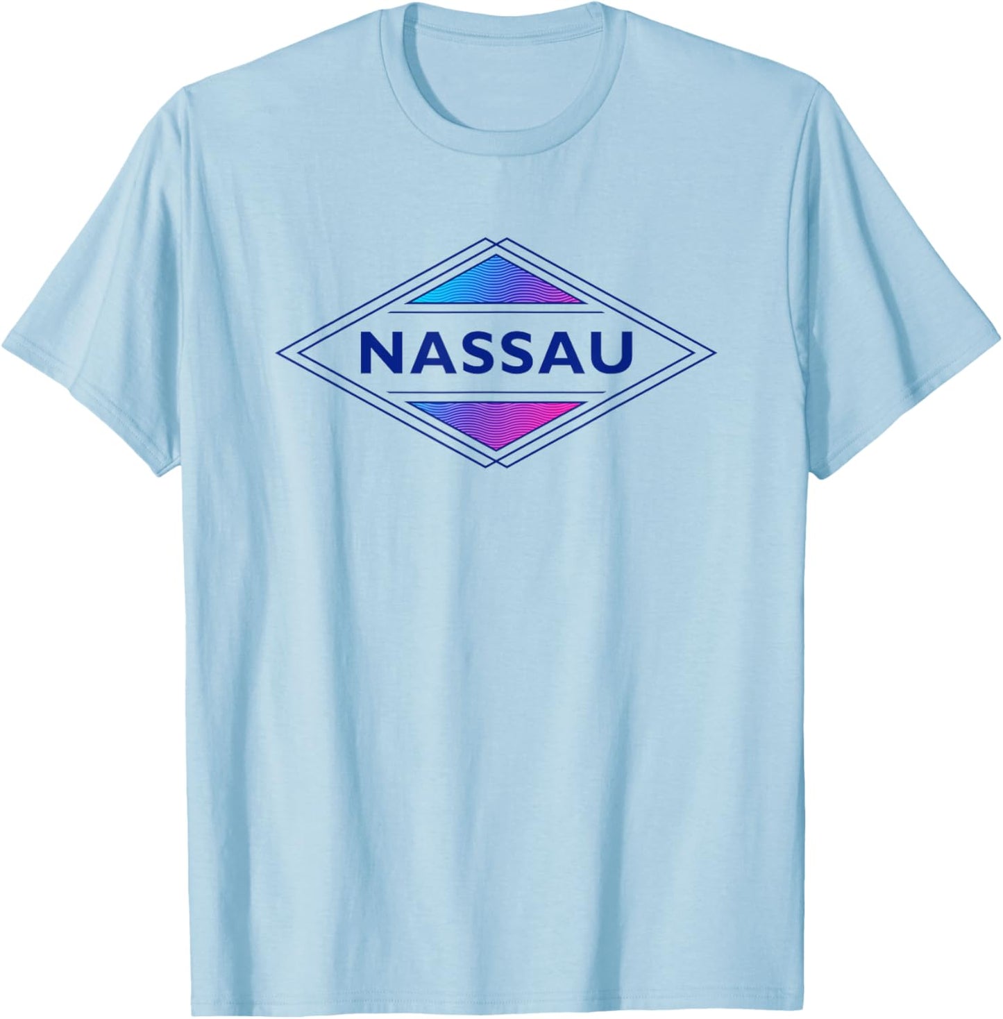Nassau Bahamas Colorful Retro Men Cruise Souvenir T-Shirt - T-Shirt | Light Blue