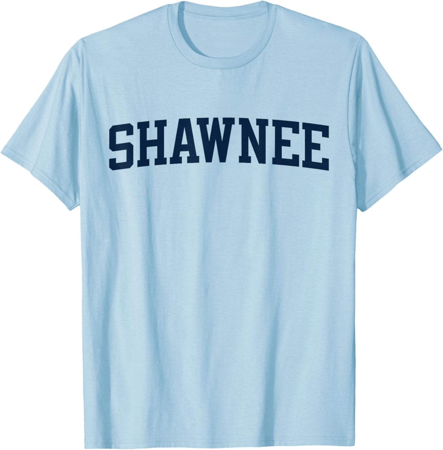 Shawnee Oklahoma Collegiate Style Varsity Block Letter T-Shirt - T-Shirt | Light Blue