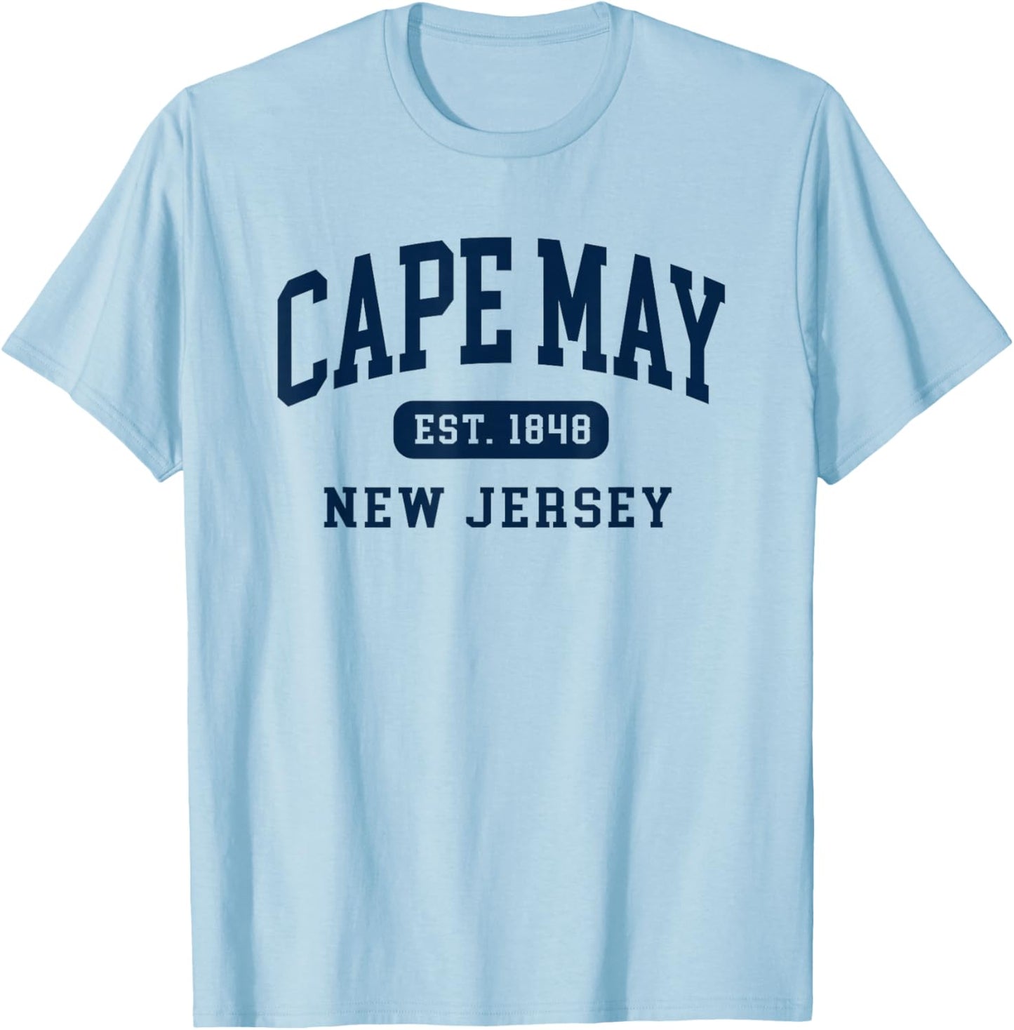 Cape May NJ New Jersey Retro Est 1848 Vintage Souvenir T-Shirt - T-Shirt | Light Blue