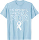 In October We Wear Pink Ribbon Breast Cancer Awareness Month T-Shirt - T-Shirt | Light Blue