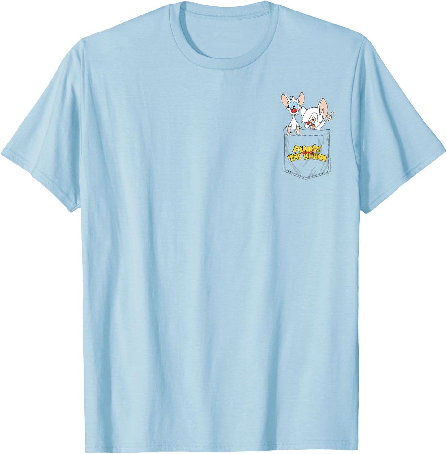 Pinky and The Brain Faux Pocket Small T-Shirt - T-Shirt | Light Blue