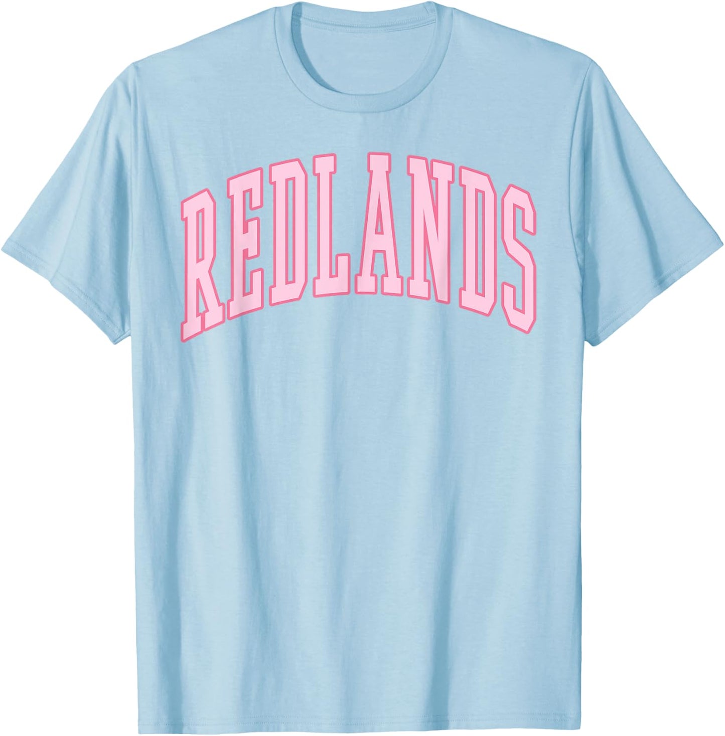Redlands Vintage Preppy Varsity Pink Sports T-Shirt - T-Shirt | Light Blue