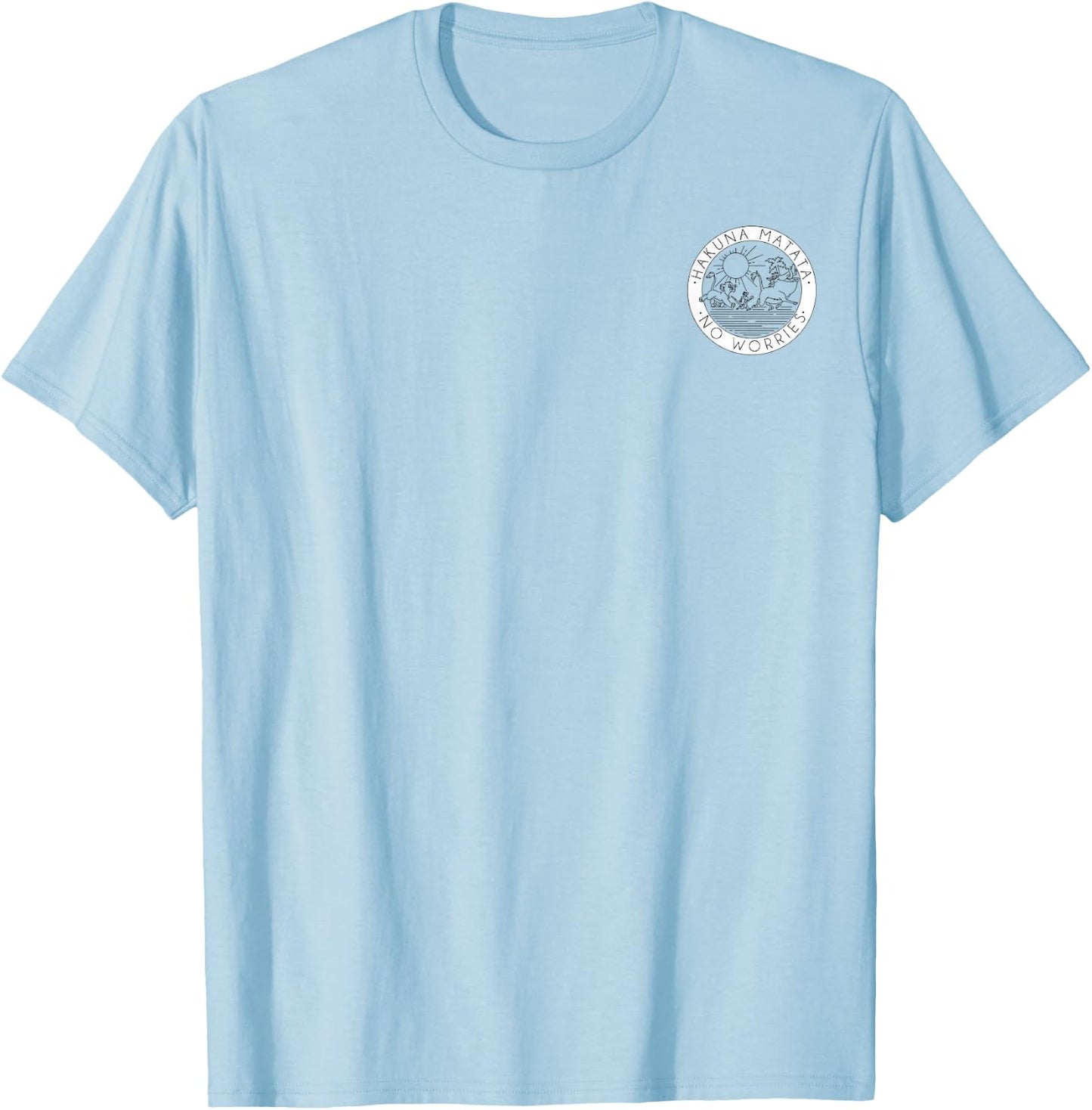 Disney The Lion King Hakuna Matata No Worries Left Chest T-Shirt - T-Shirt | Light Blue