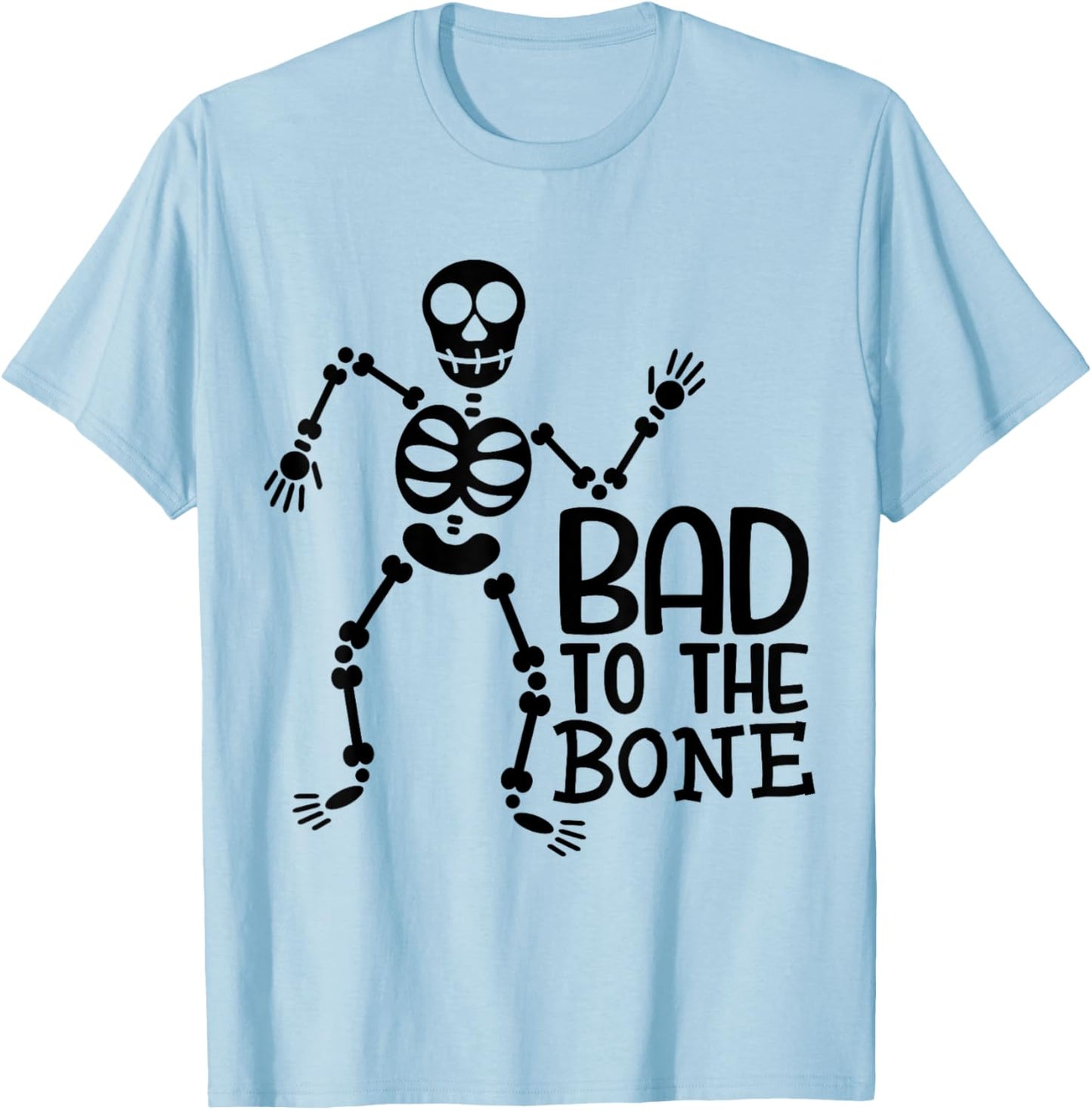 Bad To The Bone Skeleton T-Shirt - T-Shirt | Light Blue