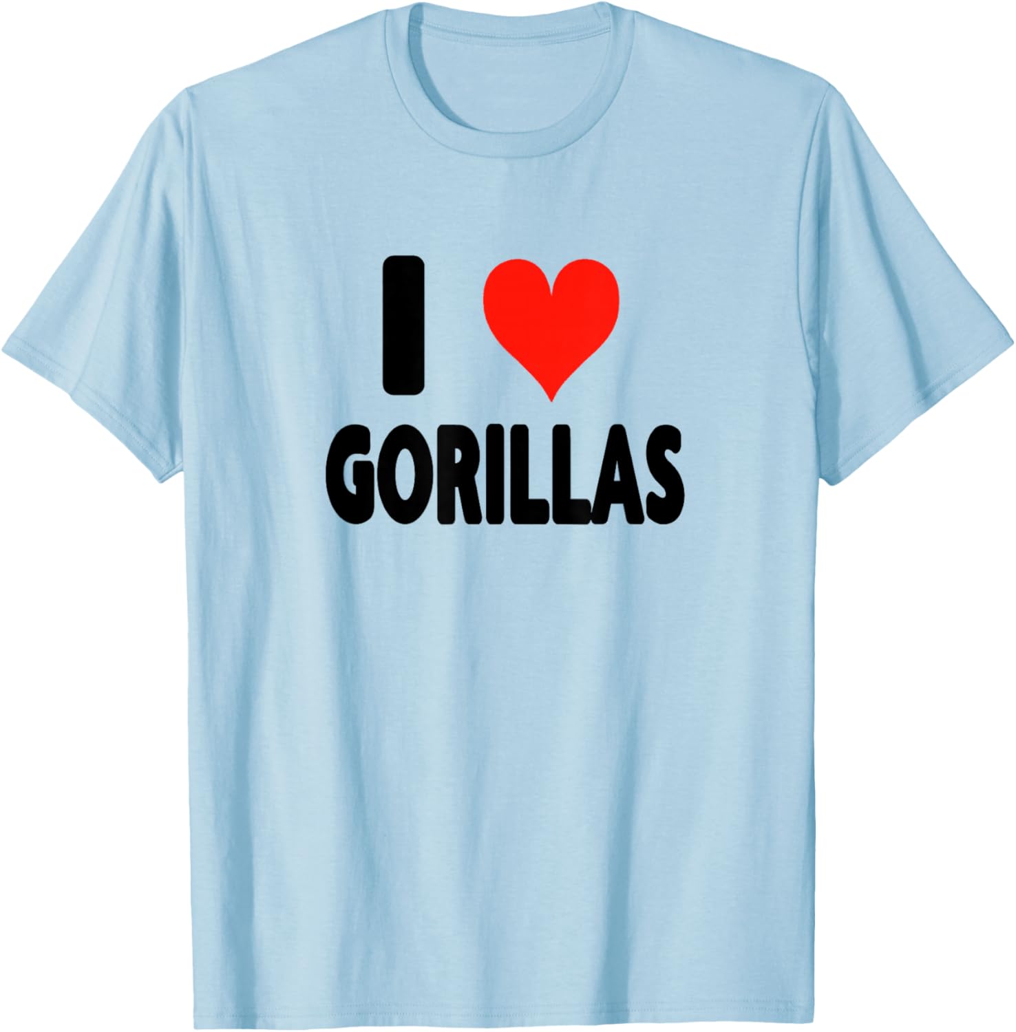 I Love Gorillas - Heart Mountain Gorilla Zoo Animal Ape T-Shirt - T-Shirt | Light Blue