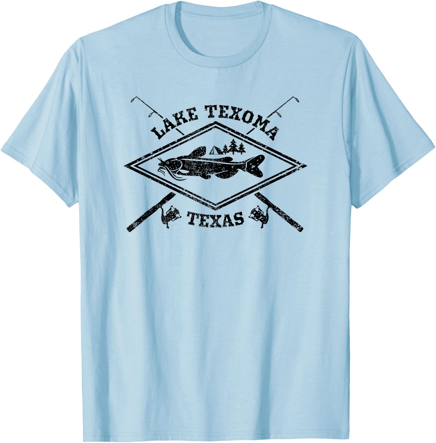 Lake Texoma Catfish Fishing Shirt for Texas Men T-Shirt - T-Shirt | Light Blue