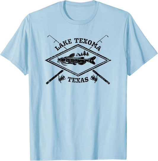Lake Texoma Catfish Fishing Shirt for Texas Men T-Shirt - T-Shirt | Light Blue