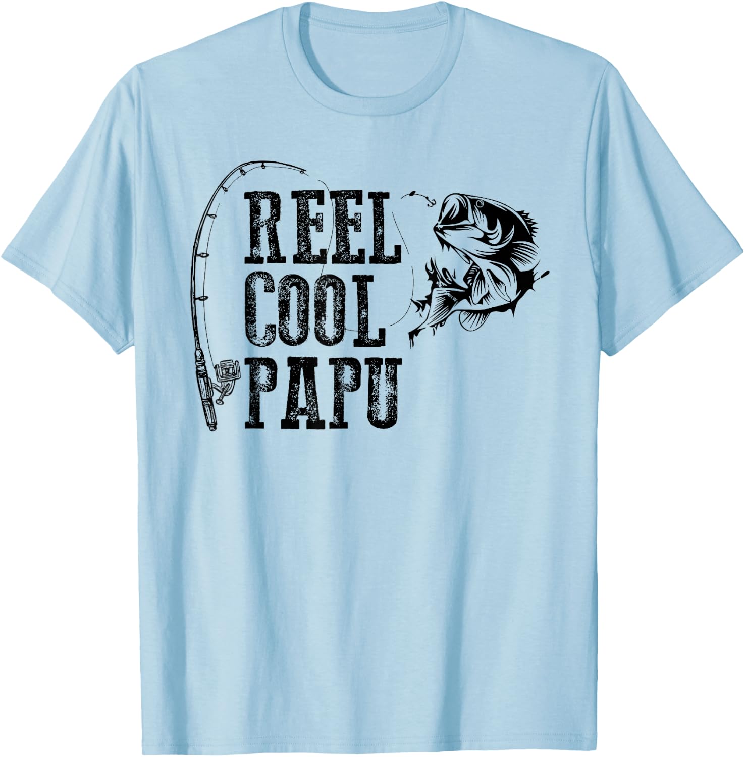 Papu Fishing: Reel Cool Papu Funny Gift T-Shirt - T-Shirt | Light Blue