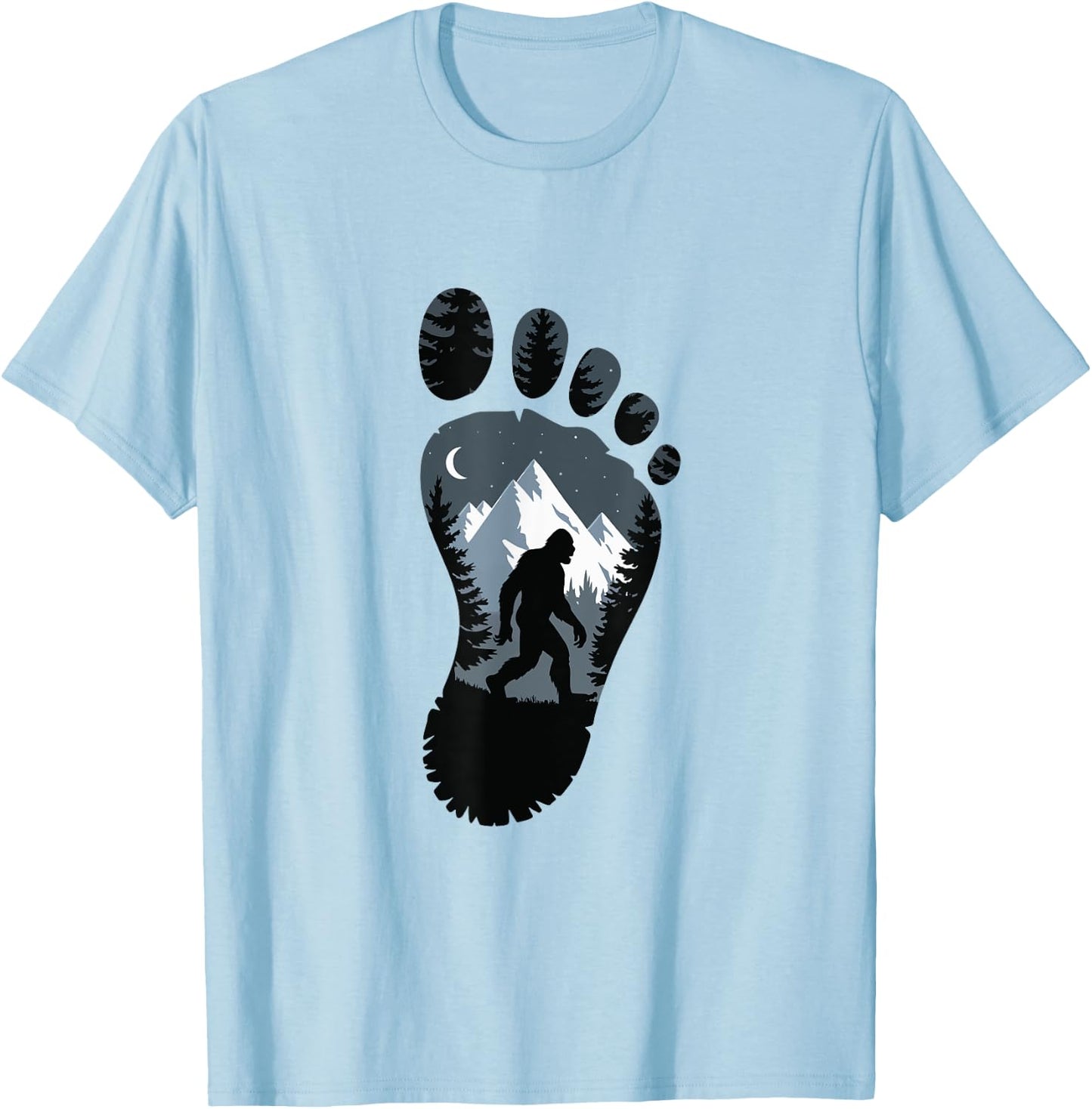 Bigfoot Footprint Mythology T-Shirt - T-Shirt | Light Blue