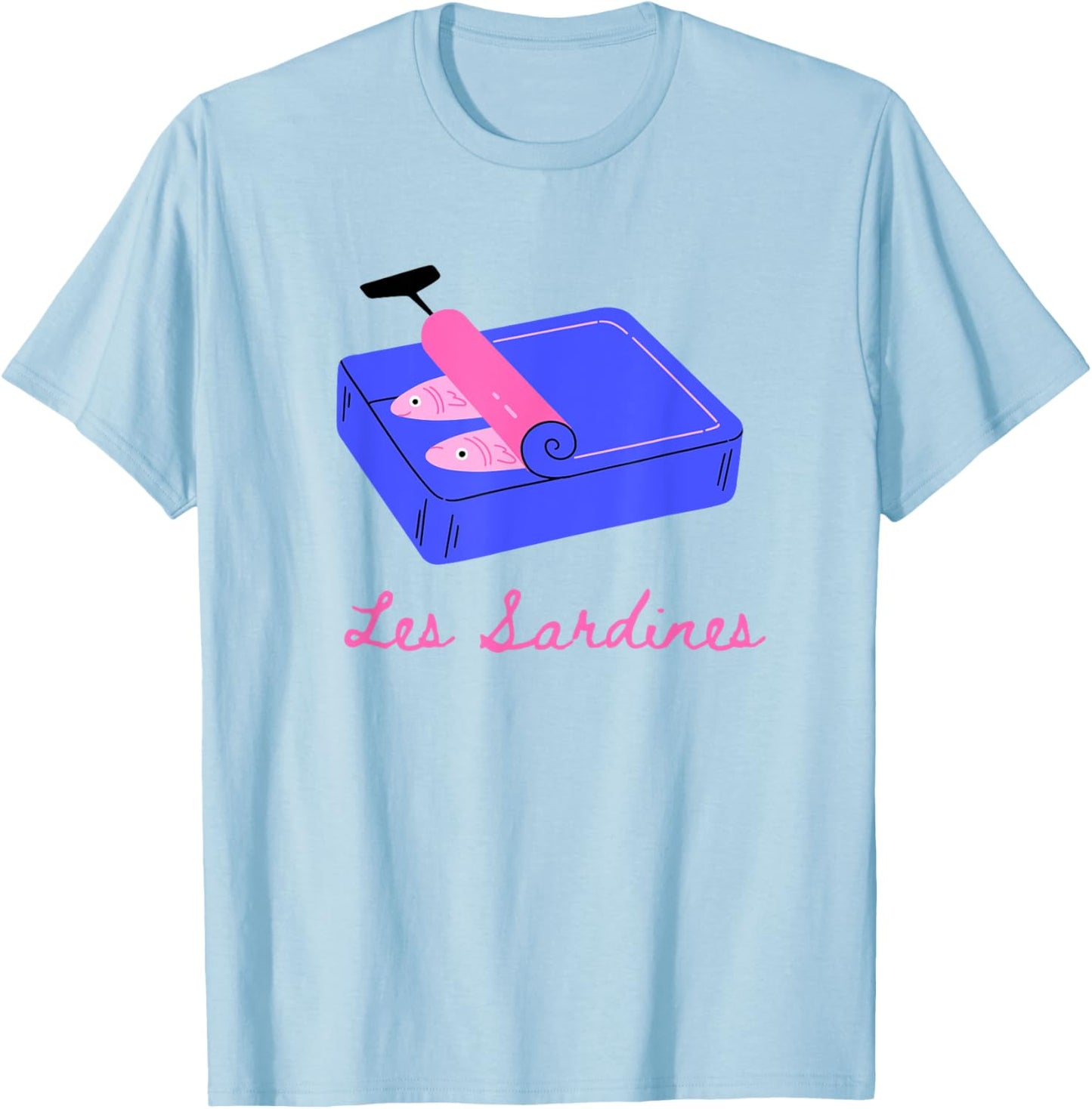Les sardines fisherman aesthetic coastal sardine fish T-Shirt - T-Shirt | Light Blue