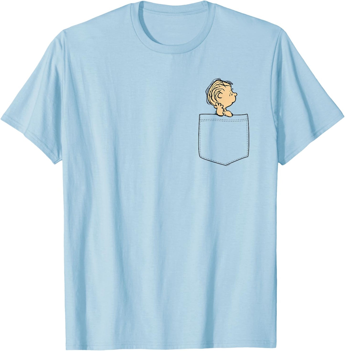 Peanuts Linus Faux Pocket T-Shirt - T-Shirt | Light Blue
