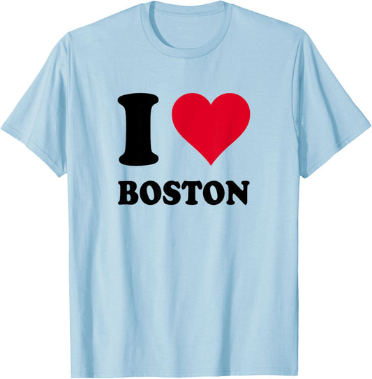 I Love Boston T-Shirt - T-Shirt | Light Blue