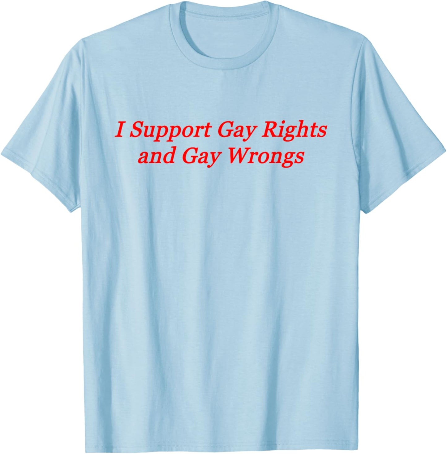 I Support Gay Rights and Gay Wrongs T-Shirt - T-Shirt | Light Blue