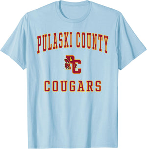 Pulaski County High School Cougars T-Shirt - T-Shirt | Light Blue