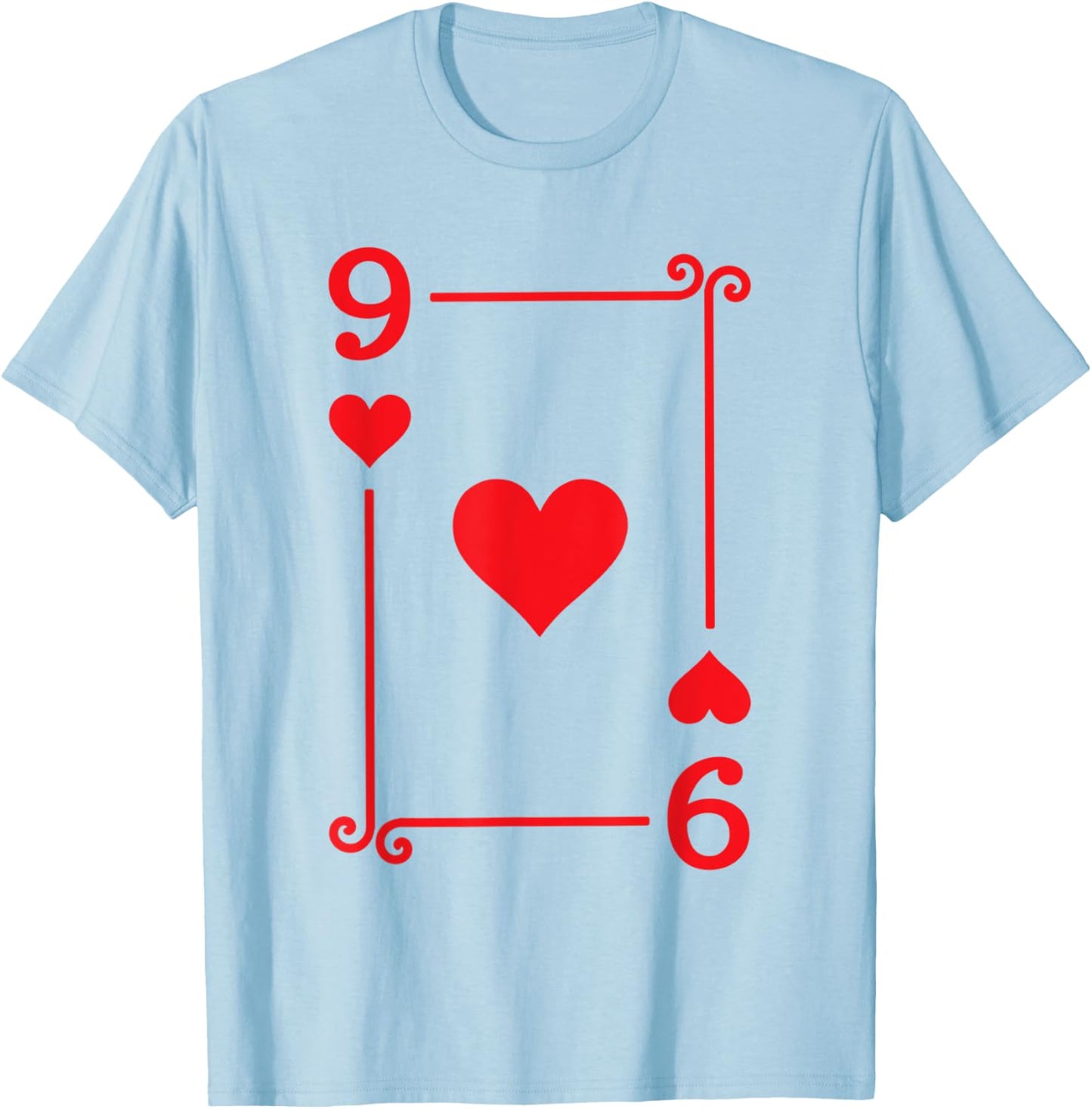 Playing Cards Costume - 9 Hearts Card - Nine Card T-Shirt - T-Shirt | Light Blue