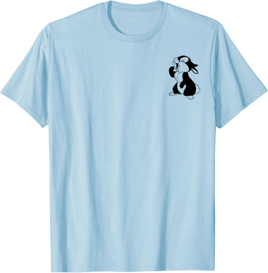 Disney Bambi Thumper Left Chest Vintage Bunny Icon T-Shirt - T-Shirt | Light Blue