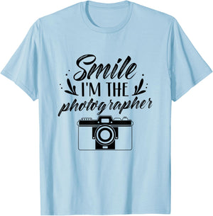 Smile I'm The Photographer Photographers Photography Camera T-Shirt - T-Shirt | Light Blue