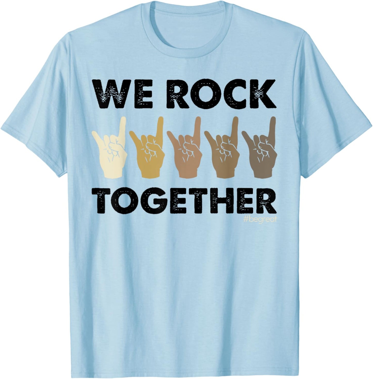 We Rock Together Funny Sign Language T-Shirt - T-Shirt | Light Blue