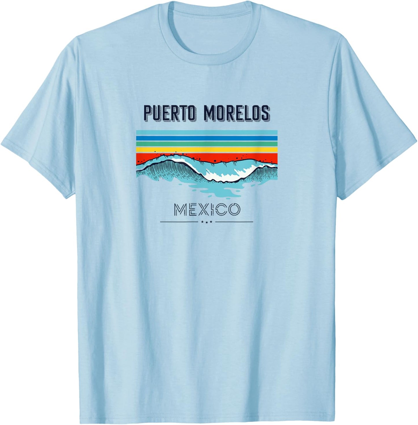Puerto Morelos Souvenir - Mexico Reminder T-Shirt - T-Shirt | Light Blue
