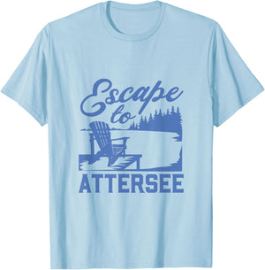 Ich fliehe zum Attersee T-Shirt - T-Shirt | Light Blue