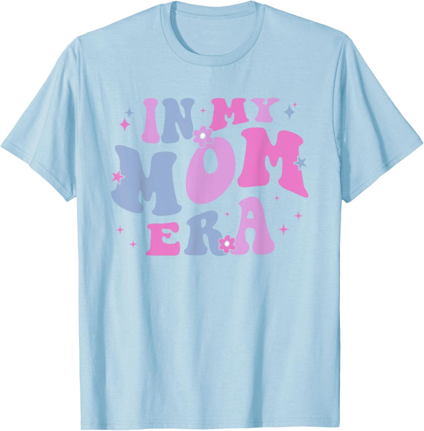 In My Mom Era Lover Groovy Retro Mom Mother's Day Birthday T-Shirt - T-Shirt | Light Blue