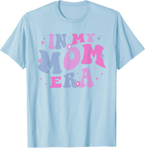 In My Mom Era Lover Groovy Retro Mom Mother's Day Birthday T-Shirt - T-Shirt | Light Blue