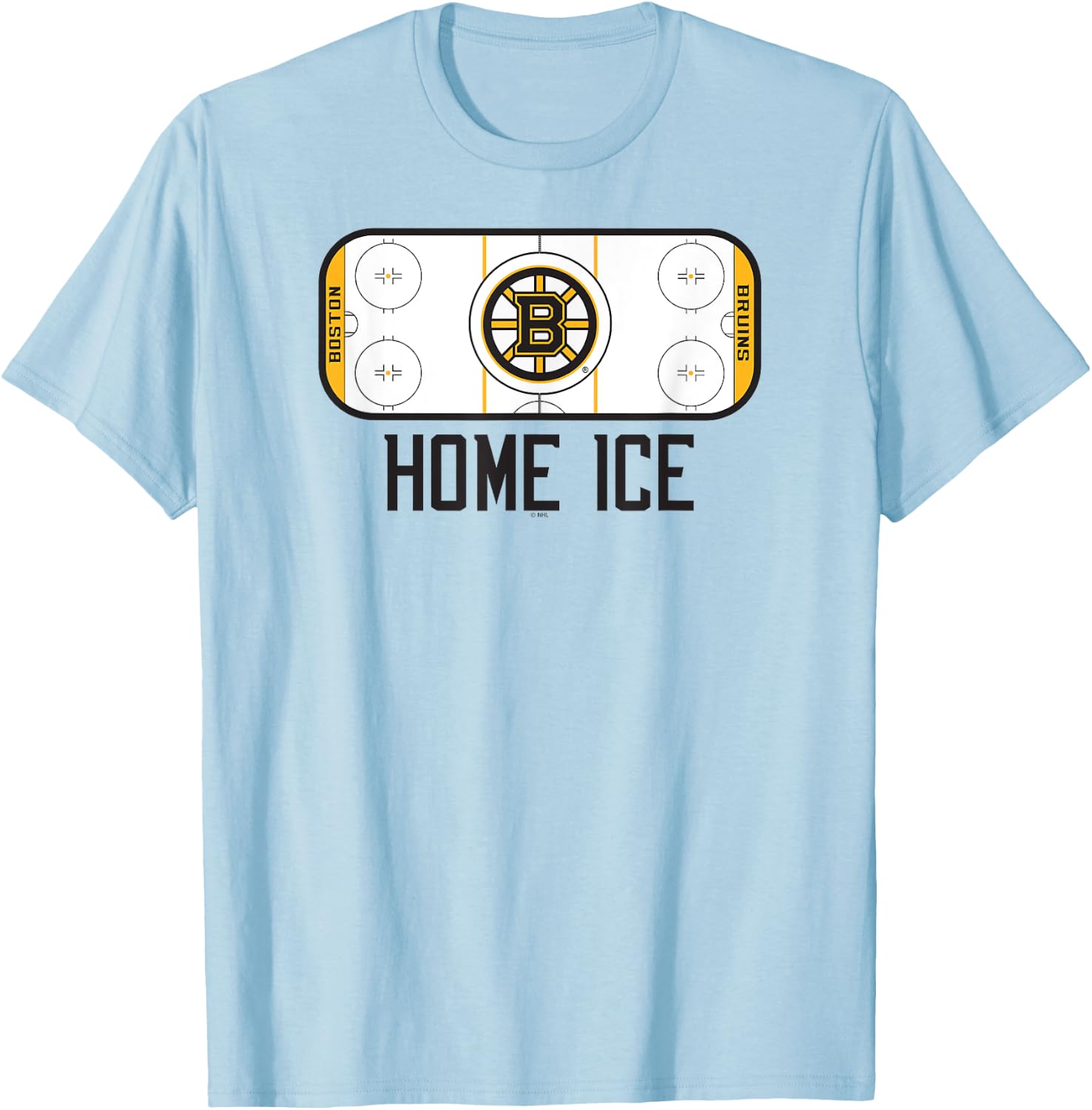 Boston Bruins Home Ice Gray Officially Licensed T-Shirt - T-Shirt | Light Blue