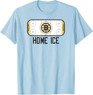 Boston Bruins Home Ice Gray Officially Licensed T-Shirt - T-Shirt | Light Blue