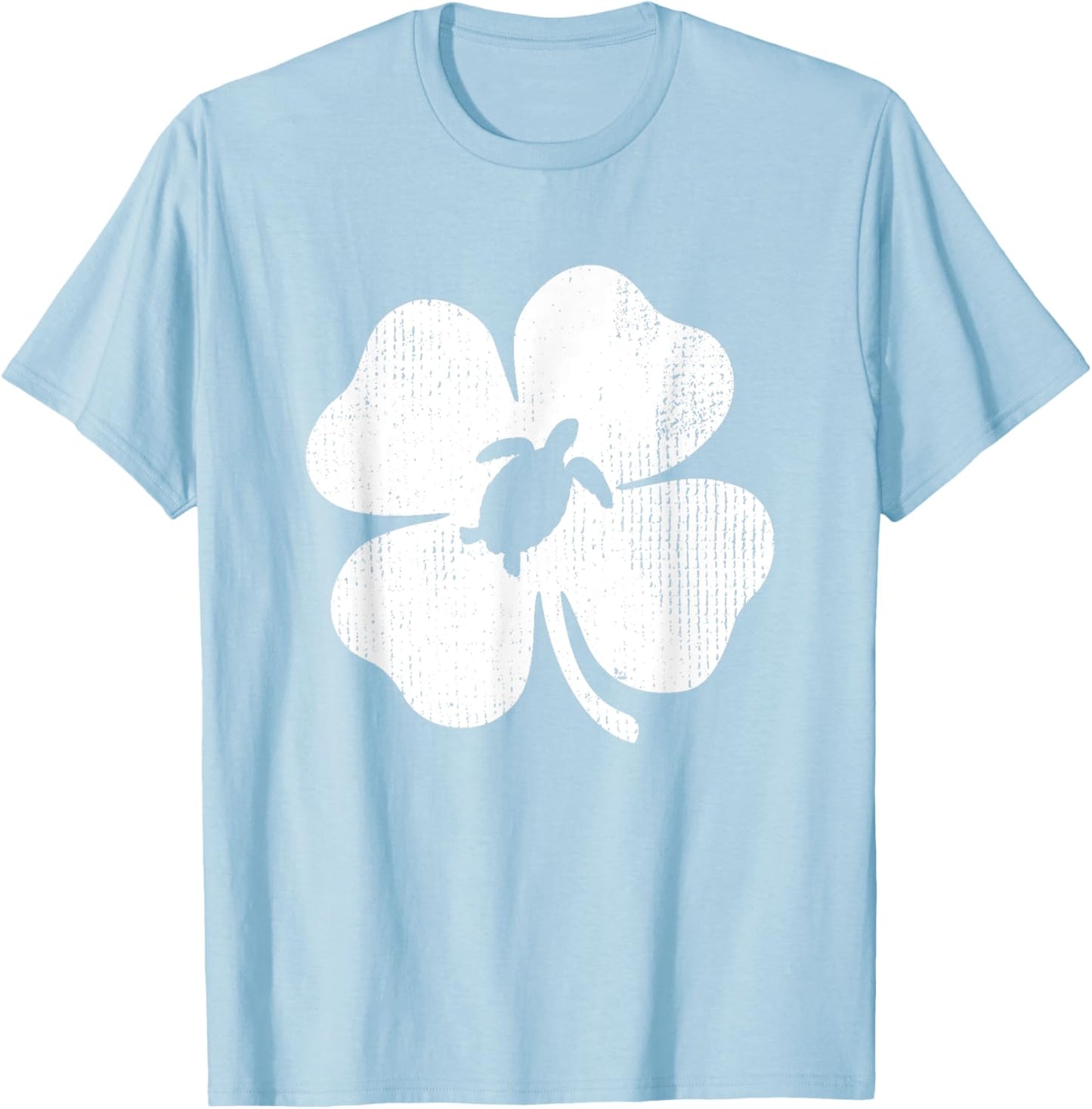 Turtle Lucky Shamrock Leaf St Patrick's Day Funny Gift T-Shirt - T-Shirt | Light Blue