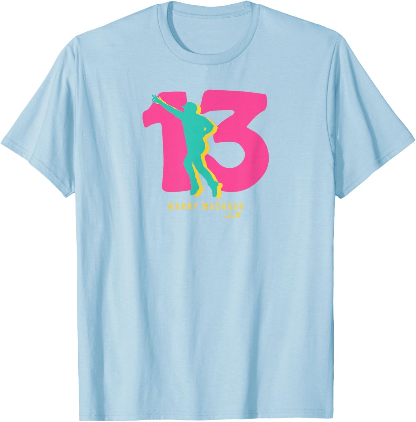 Manny Machado 13: San Diego - San Diego Baseball T-Shirt - T-Shirt | Light Blue