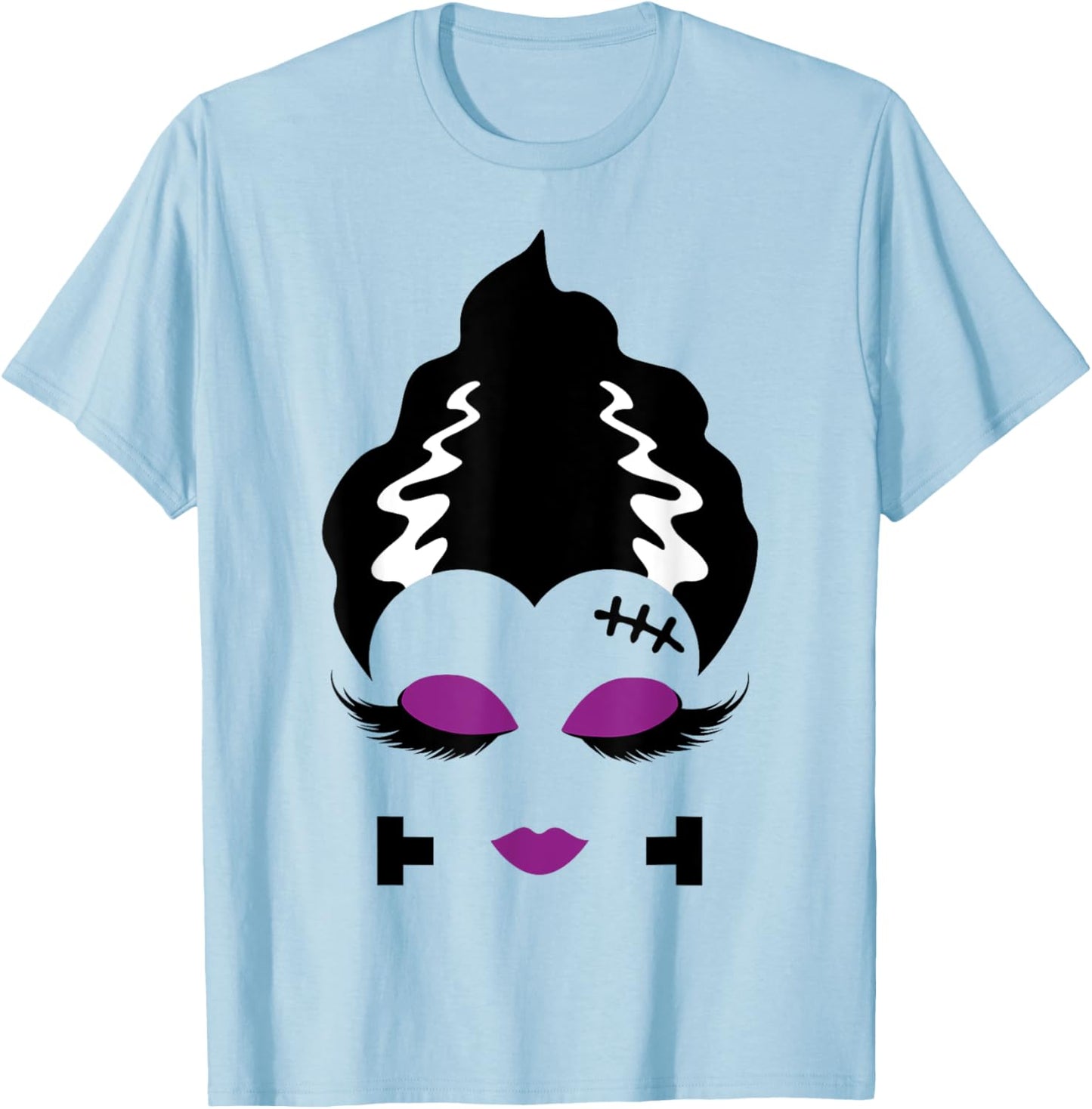 Bride of Frankenstein Monster Halloween Costume T-Shirt - T-Shirt | Light Blue