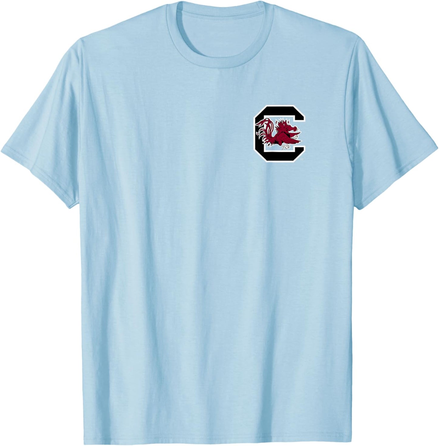 South Carolina Gamecocks Front/Back Football Heather Gray T-Shirt - T-Shirt | Light Blue