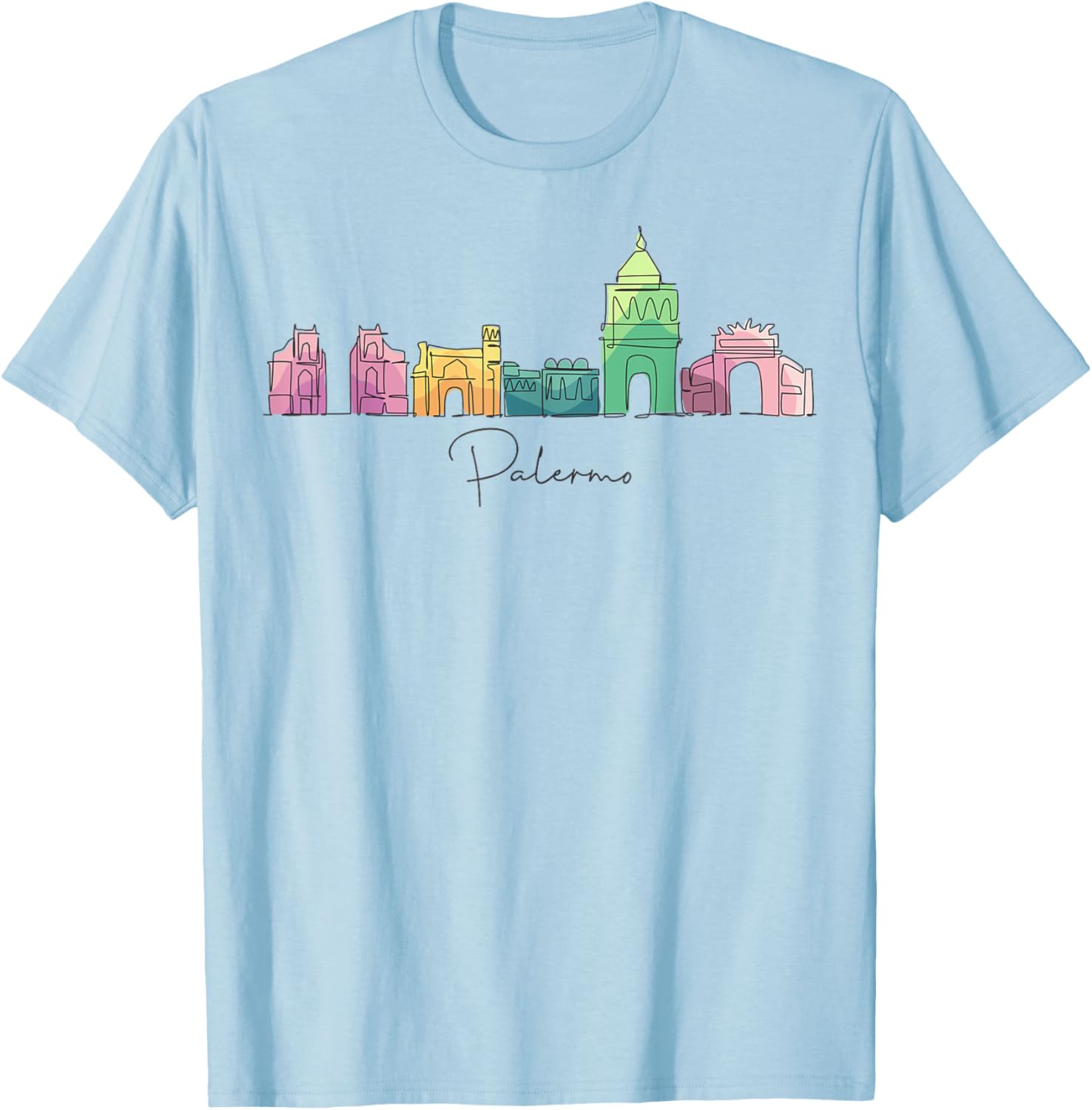 Palermo Sicily Europe Traveling European Italian Vacation T-Shirt - T-Shirt | Light Blue